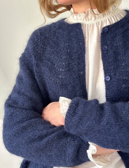 Peacock Cardigan | romantisches Muster aus Alpakka Folgetrad und Tynn Silk Mohair