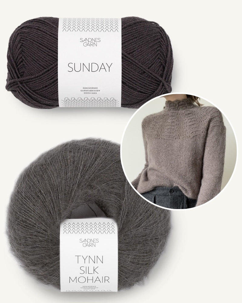 LeKnit Peacock Sweater mit Sunday und Tynn Silk Mohair von Sandnes Garn bristol black