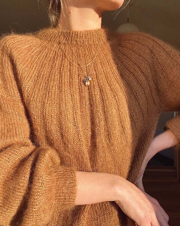 PetiteKnit Sunday Sweater Mohair Edition braun 4