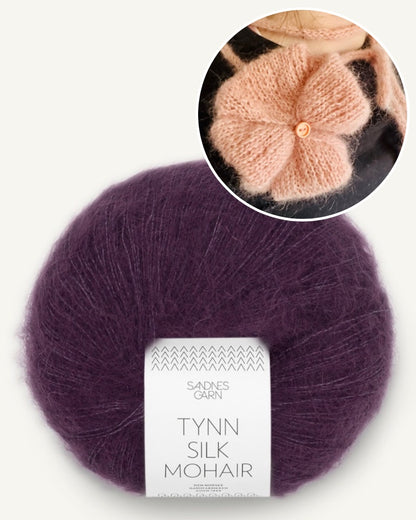 Poppy Rose | zarte Blume aus Tynn Silk Mohair von Sandnes Garn