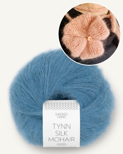 Poppy Rose | zarte Blume aus Tynn Silk Mohair von Sandnes Garn
