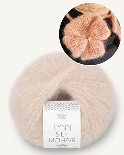 Poppy Rose | zarte Blume aus Tynn Silk Mohair von Sandnes Garn