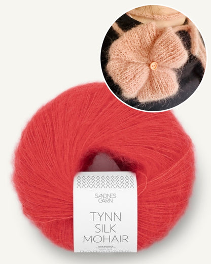 Poppy Rose | zarte Blume aus Tynn Silk Mohair von Sandnes Garn