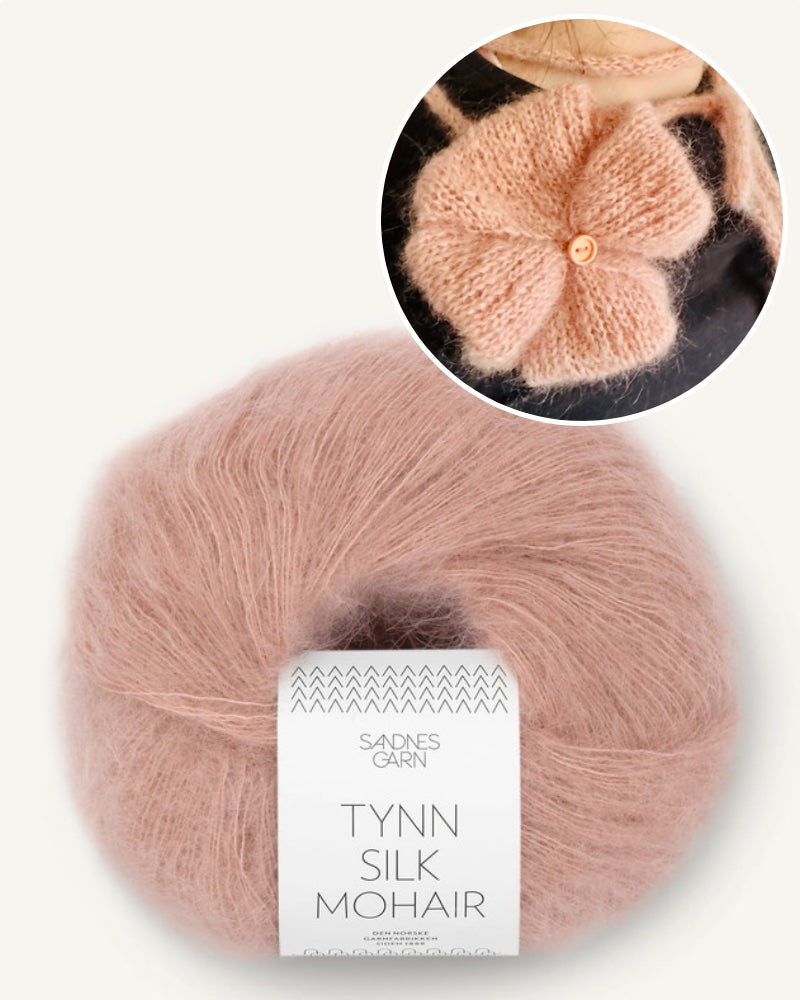 Poppy Rose | zarte Blume aus Tynn Silk Mohair von Sandnes Garn