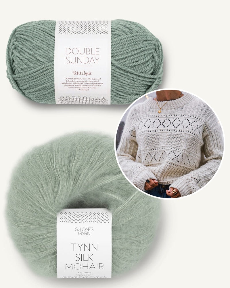 Kutovakika Saly Days Sweater aus Double Sunday mit Tynn Silk Mohair von Sandnes Garn grün
