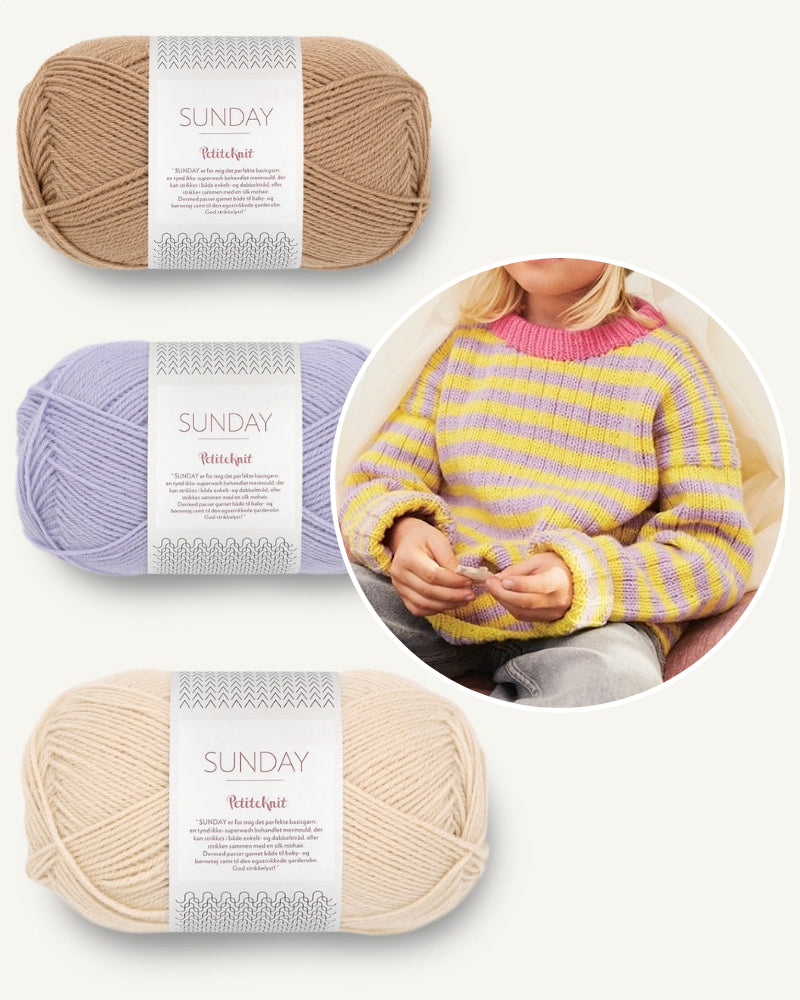 Garnpaket für den Sandnes Bonnie Sweater Kinder Variante 2