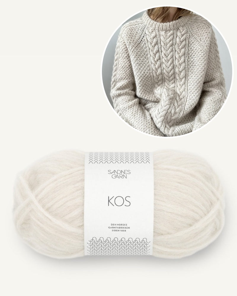 Garnpaket Siri Sweater von LeKnit gestrickt mit Sandnes KOS in porzellan