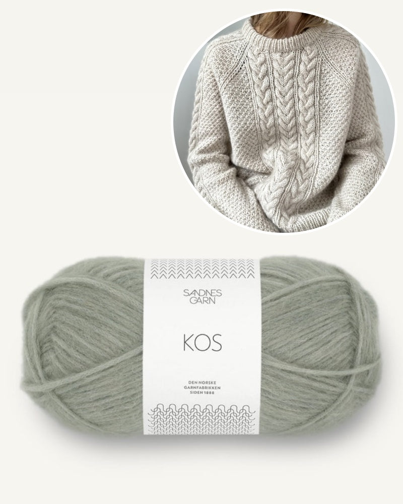 Garnpaket Siri Sweater von LeKnit gestrickt mit Sandnes KOS in hellgrün