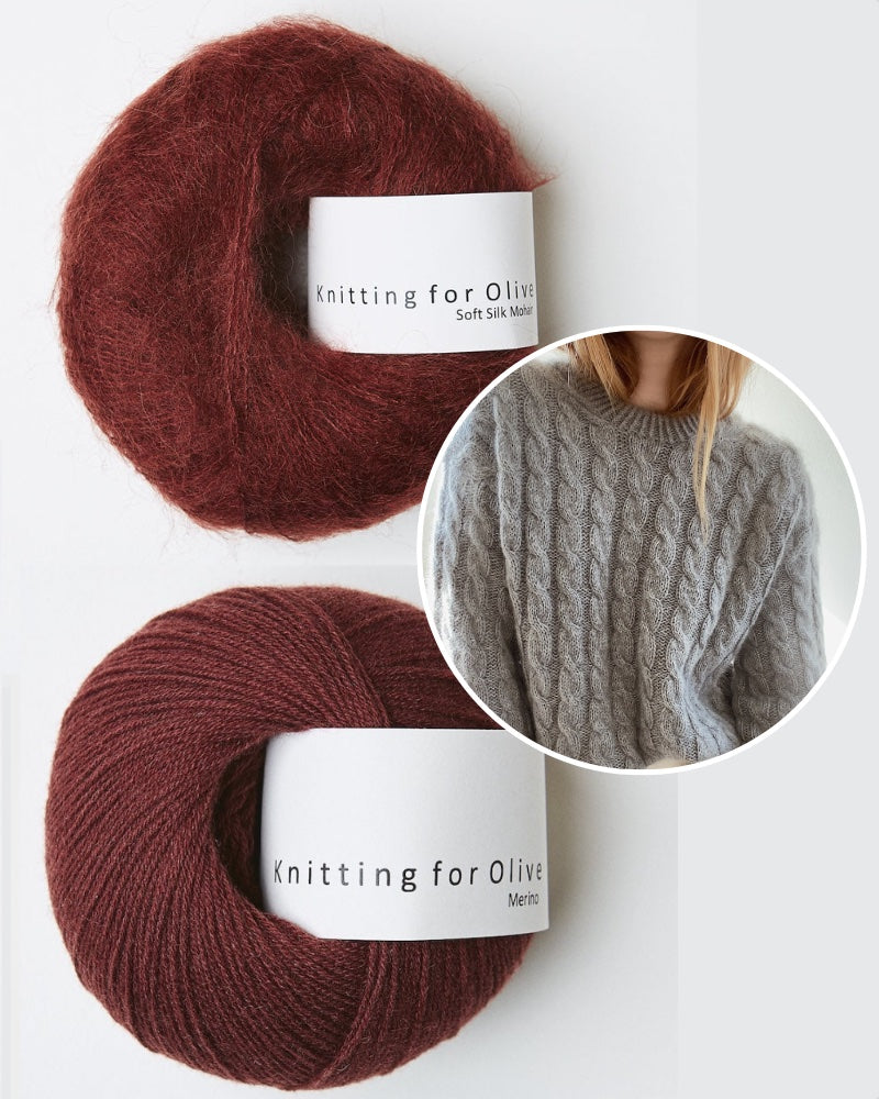 My Favourite Things Knitwear Sweater No. 15 mit Merino und Soft Silk Mohair claret