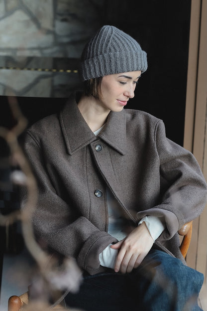 Jorn Hat | delicate ribbed hat made from Far by Woolfolk