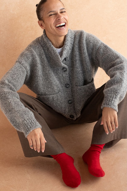 Miko Cardigan | zacht en knus jasje met mooie zakken van lucht van Woolfolk