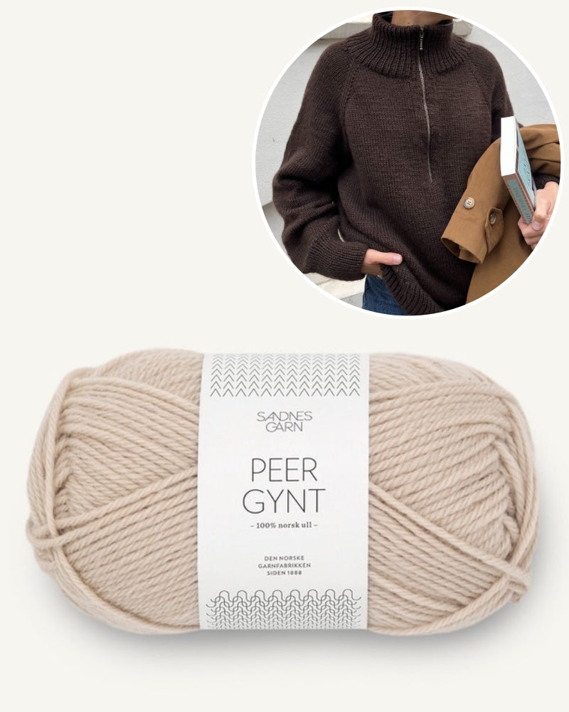 PetiteKnit Zipper Sweater Light aus Peer Gynt marzipan
