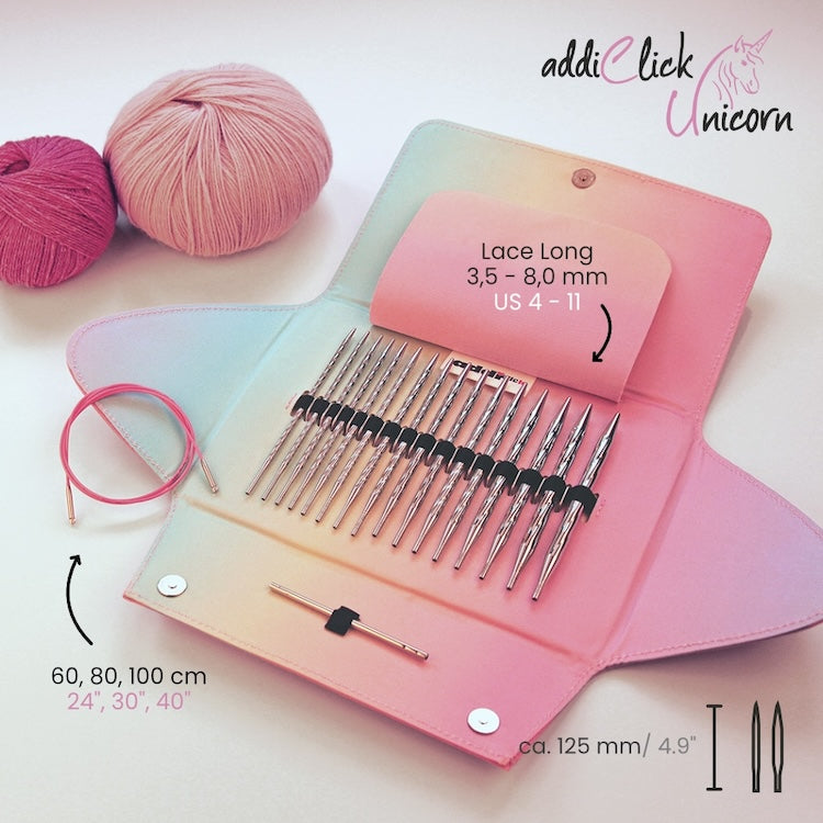 addi click Unicorn Lace Long Nadeln als Set 2