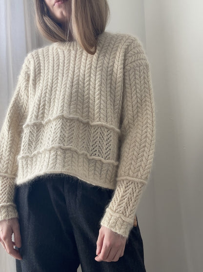 Sarang Sweater | boxy cable pattern from Le Petit Lambswool and Le Petit Silk & Mohair by Biches & Bûches