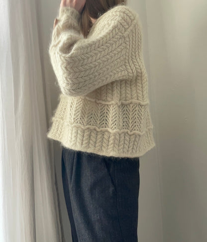 Sarang Sweater | boxy cable pattern from Le Petit Lambswool and Le Petit Silk & Mohair by Biches & Bûches