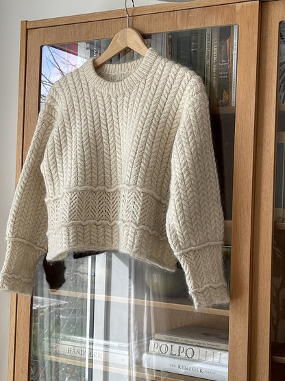Sarang Sweater | boxy cable pattern from Le Petit Lambswool and Le Petit Silk & Mohair by Biches & Bûches