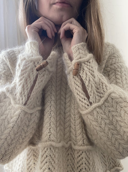 Sarang Sweater | boxy cable pattern from Le Petit Lambswool and Le Petit Silk & Mohair by Biches & Bûches