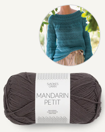 Schilfpullover | Strukturmusterstreifen aus Mandarin Petit von Sandnes Garn