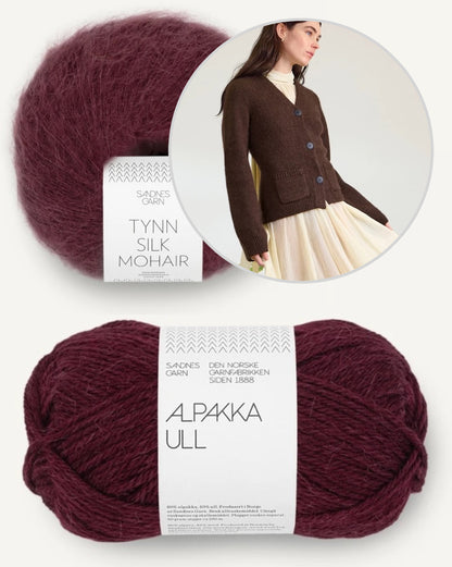 Ember Cardigan | klassische Jacke aus Alpakka Ull und Tynn Silk Mohair von Sandnes Garn