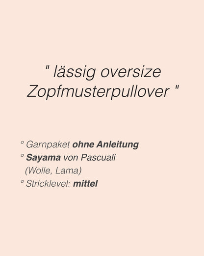 Cozycottage Sweater | oversize Zopf- und Halbpatentmuster aus Sayama von Pascuali