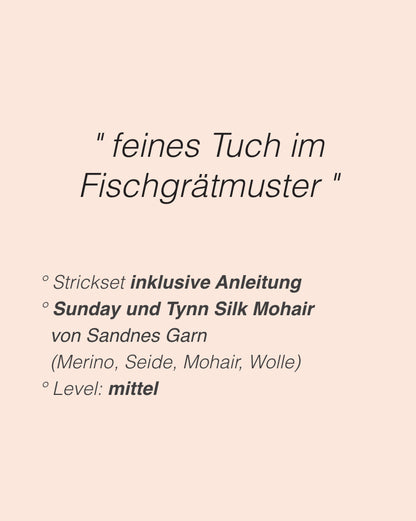Apple Blossom Scarf | feine Streifen aus Sunday und Tynn Silk Mohair von Sandnes Garn