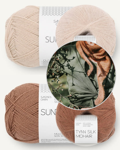 Apple Blossom Scarf | feine Streifen aus Sunday und Tynn Silk Mohair von Sandnes Garn