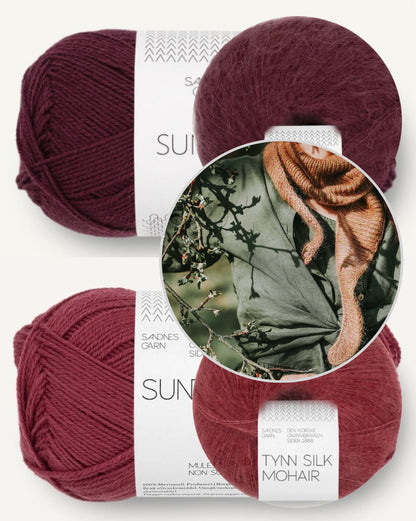 Apple Blossom Scarf | feine Streifen aus Sunday und Tynn Silk Mohair von Sandnes Garn