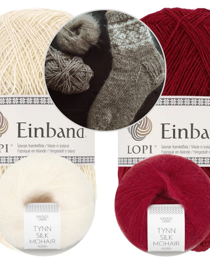 Arctic Sun Socks | Norweger-Socken aus Einband von Lopi Island und Tynn Silk Mohair von Sandnes