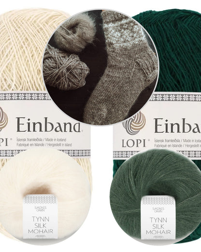 Arctic Sun Socks | Norweger-Socken aus Einband von Lopi Island und Tynn Silk Mohair von Sandnes