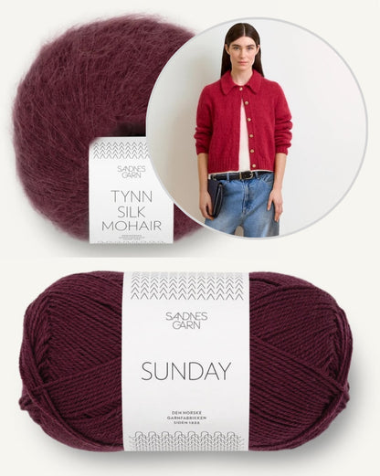 Aria Cardigan | zarte Jacke mit Kragen aus Sunday und Tynn Silk Mohair von Sandnes Garn