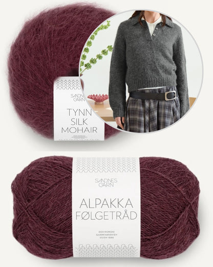 Aria Sweater | feines Shirt mit Polokragen aus Alpakka Folgetrad und Tynn Silk Mohair von Sandnes Garn