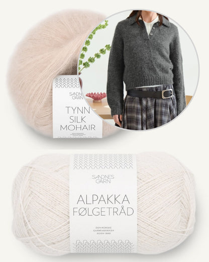 Aria Sweater | feines Shirt mit Polokragen aus Alpakka Folgetrad und Tynn Silk Mohair von Sandnes Garn