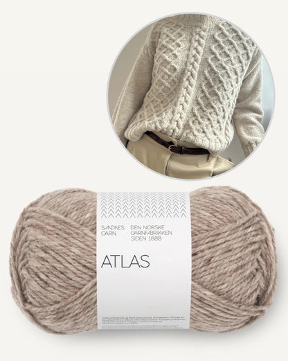 Asta Sweater | avslappnat flätmönster i enkel tråd av Atlas från Sandnes Garn