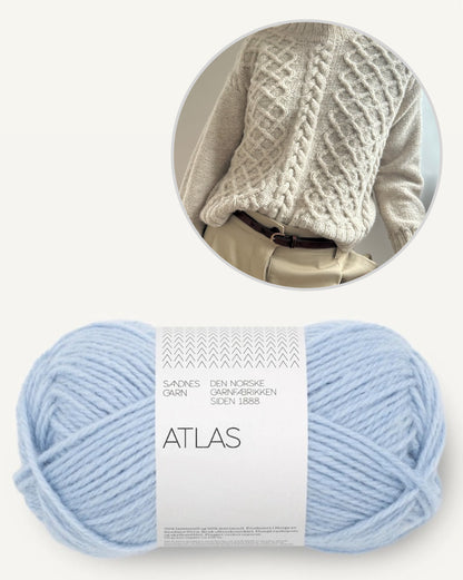 Asta Sweater | avslappnat flätmönster i enkel tråd av Atlas från Sandnes Garn