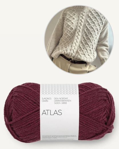 Asta Sweater | avslappnat flätmönster i enkel tråd av Atlas från Sandnes Garn