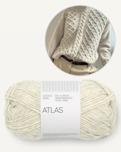 Asta Sweater | avslappnat flätmönster i enkel tråd av Atlas från Sandnes Garn
