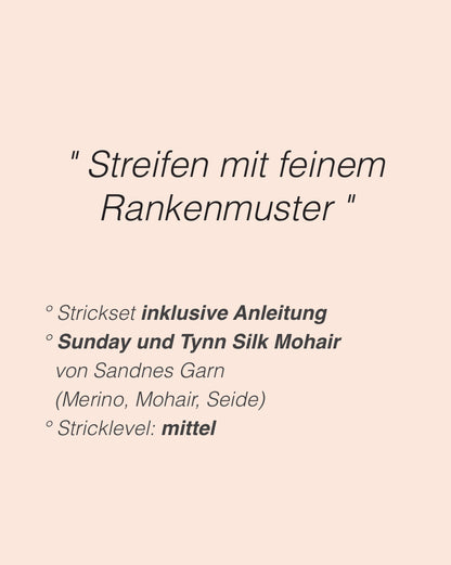 Astrid Damegenser | feine Rankenstreifen aus Sunday und Tynn Silk Moahir von Sandnes Garn