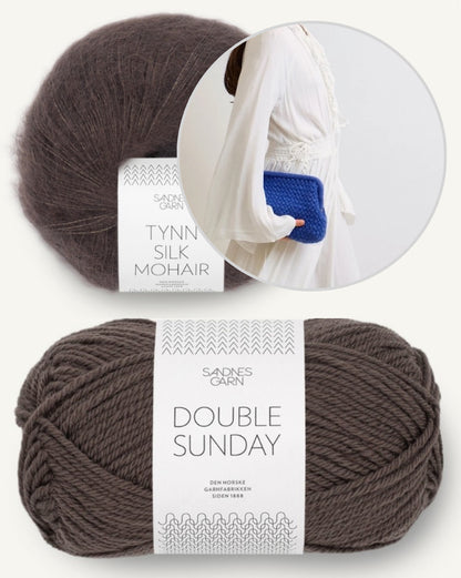 Basket Clutch | gehäkeltes Muster aus Double Sunday und Tynn Silk Mohair von Sandnes Garn