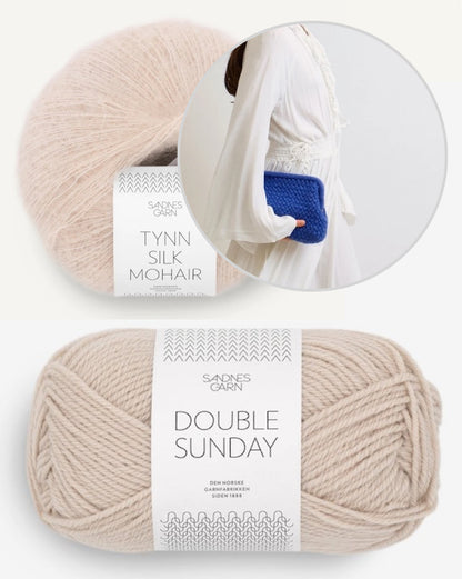 Basket Clutch | gehäkeltes Muster aus Double Sunday und Tynn Silk Mohair von Sandnes Garn