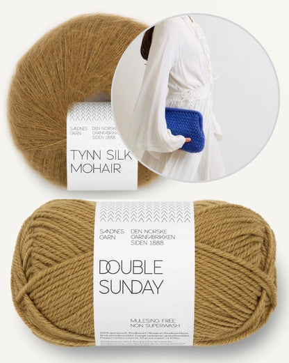 Basket Clutch | gehäkeltes Muster aus Double Sunday und Tynn Silk Mohair von Sandnes Garn