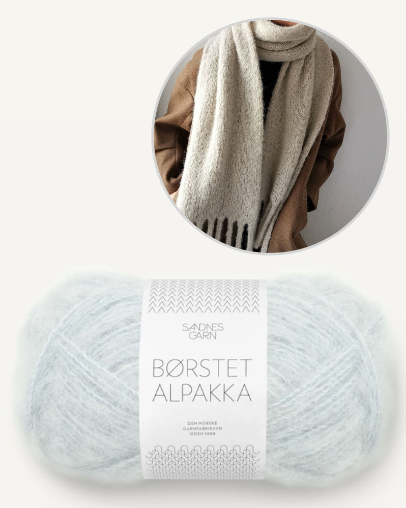 Garnpaket Berlin Scarf von Paula m mit Borstet Alpakka 11