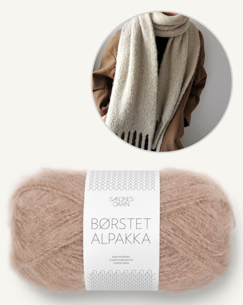 Garnpaket Berlin Scarf von Paula m mit Borstet Alpakka 12