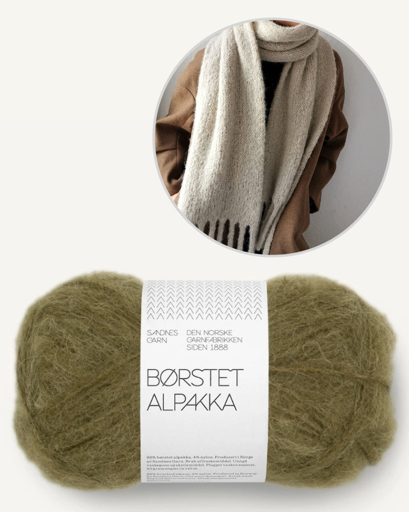 Garnpaket Berlin Scarf von Paula m mit Borstet Alpakka 13
