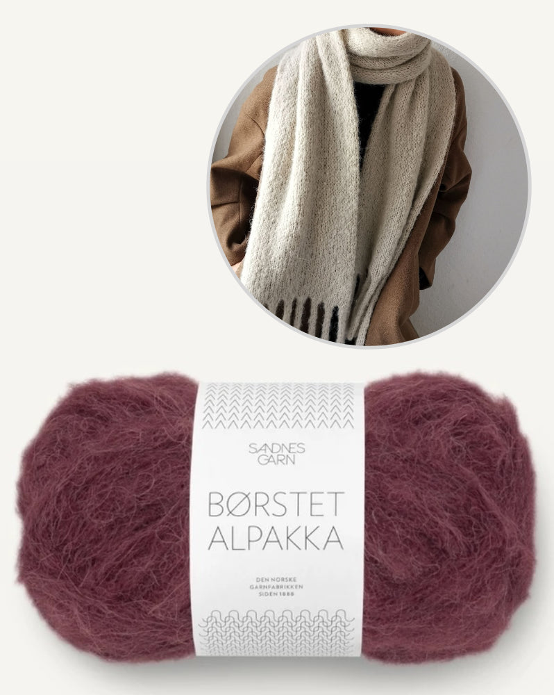 Garnpaket Berlin Scarf von Paula m mit Borstet Alpakka 14