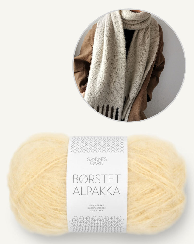 Garnpaket Berlin Scarf von Paula m mit Borstet Alpakka 15