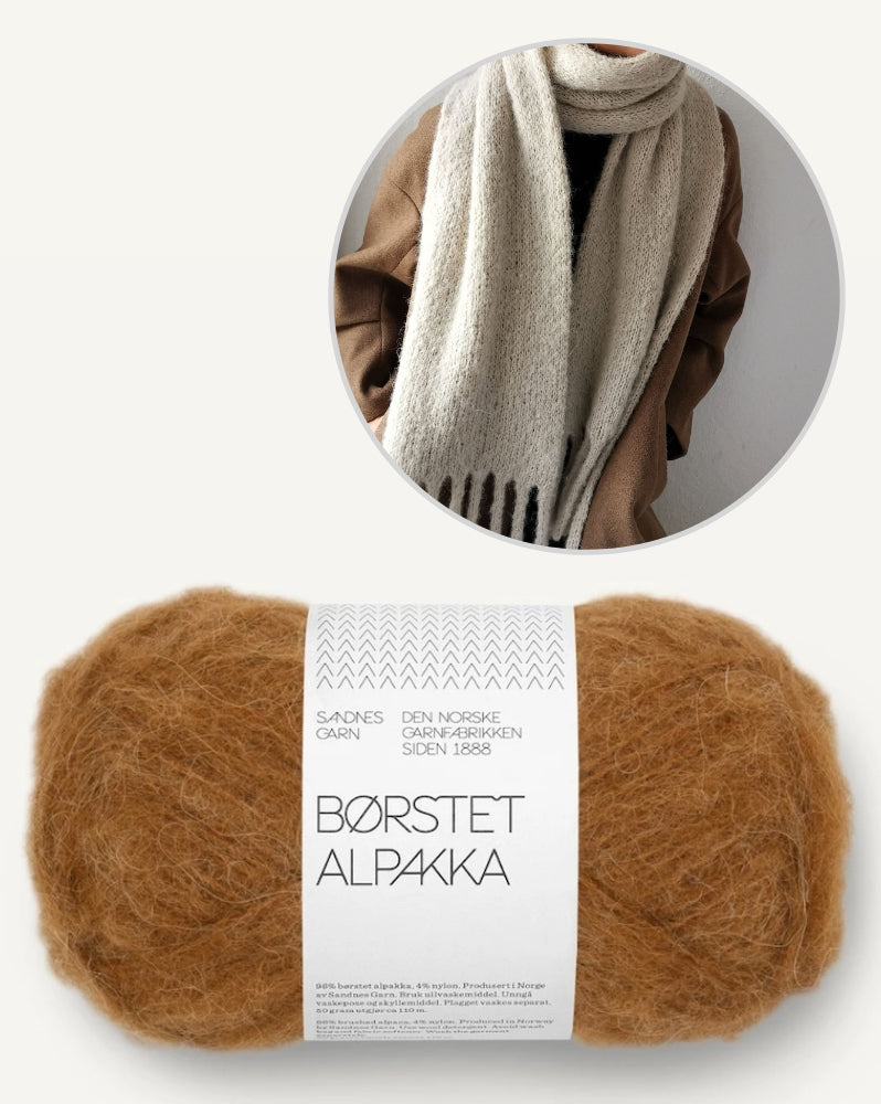 Garnpaket Berlin Scarf von Paula m mit Borstet Alpakka 17