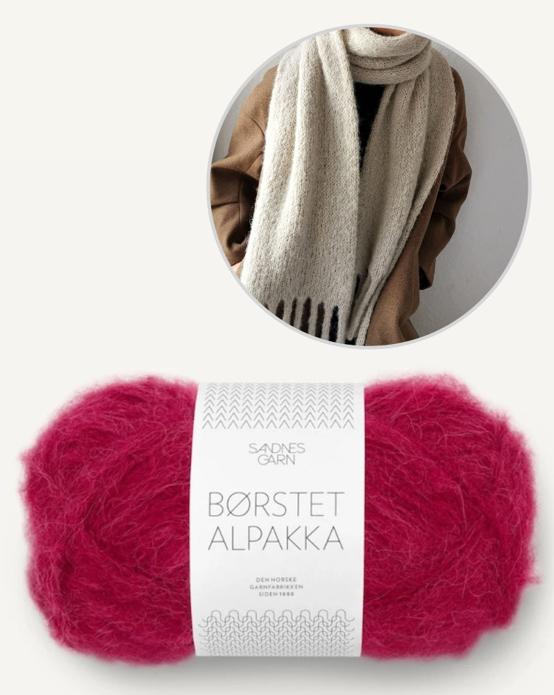 Garnpaket Berlin Scarf von Paula m mit Borstet Alpakka 19