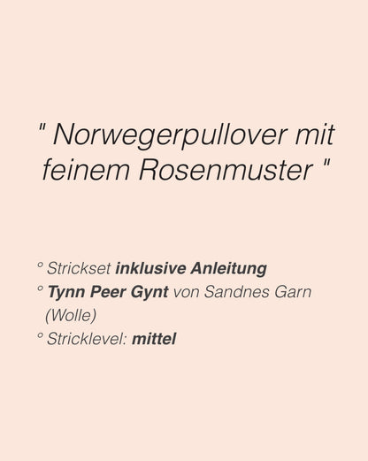 Blome Genser Junior | feines Rosenmuster aus Tynn Peer Gynt von Sandnes Garn