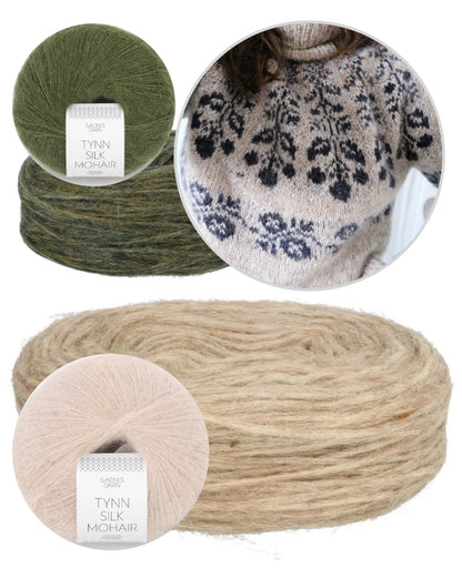 Blueberry Sweater | Beerenmuster aus Plötulopi und Tynn Silk Mohair