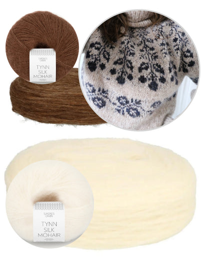 Blueberry Sweater | Beerenmuster aus Plötulopi und Tynn Silk Mohair